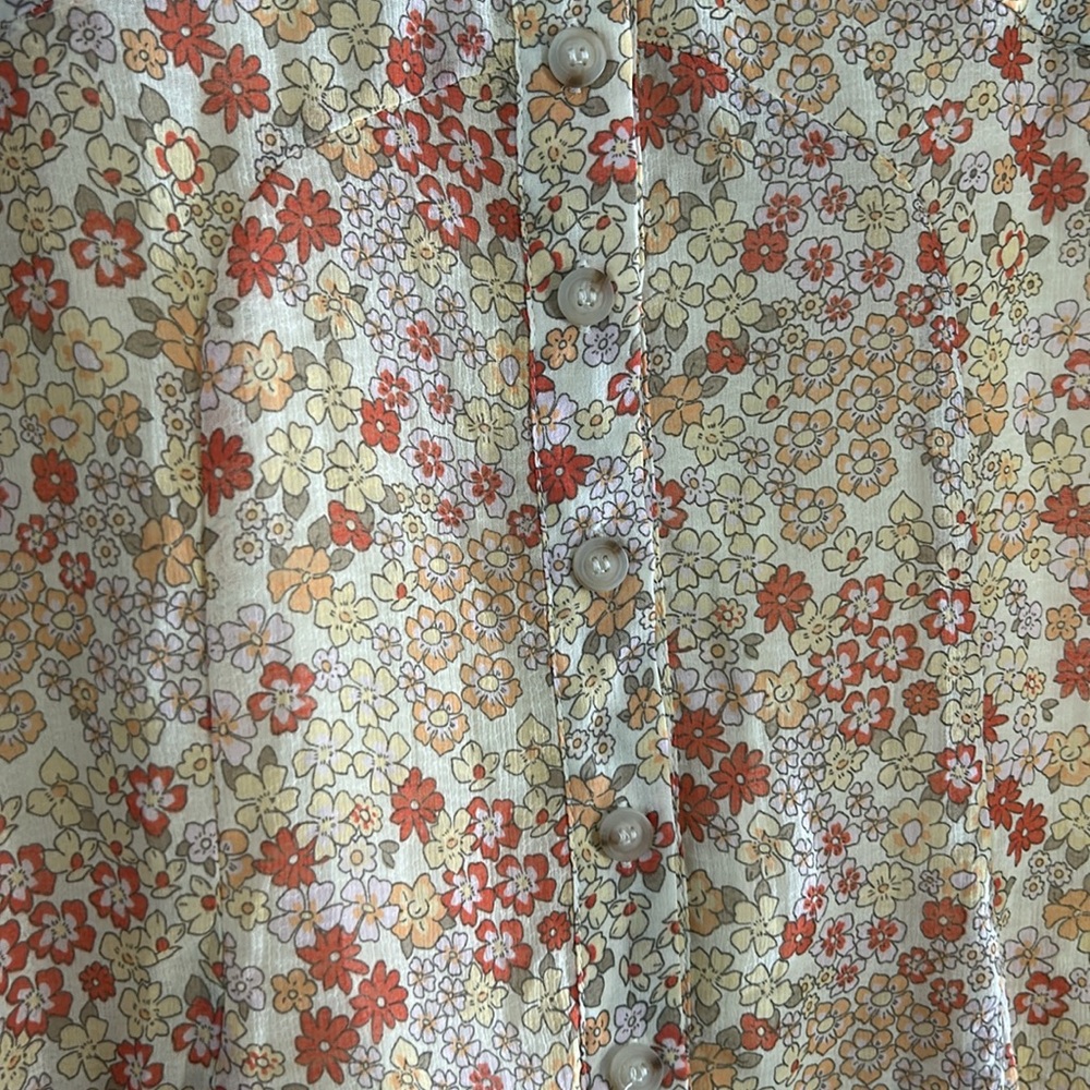 NWOT Free People Bonnie Floral Mini Dress Size Medium in Tea Combo Z529 - Picture 6 of 7